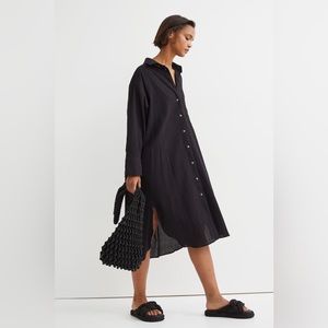 H&M Oversized Shirt Dress in Black